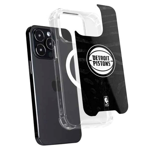 NBA Detroit Pistons Black Animal Print iPhone 16 Pro MagSafe Case