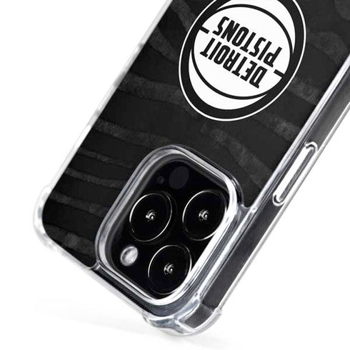 NBA Detroit Pistons Black Animal Print iPhone 16 Pro MagSafe Case