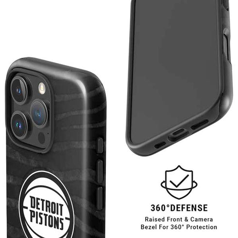 NBA Detroit Pistons Black Animal Print iPhone 16 Pro Magsafe Impact Case