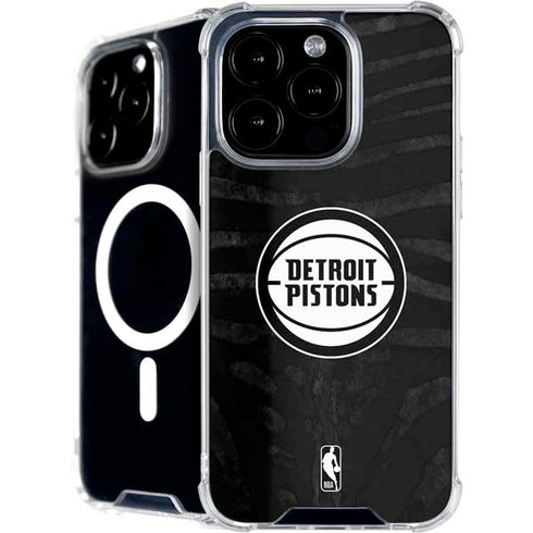 NBA Detroit Pistons Black Animal Print iPhone 16 Pro Max MagSafe Case