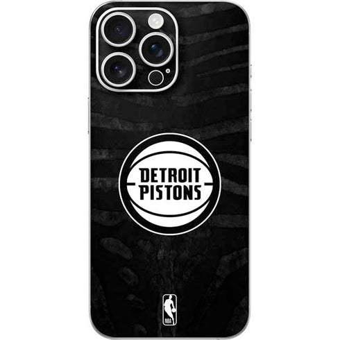 NBA Detroit Pistons Black Animal Print iPhone 16 Pro Max Skin