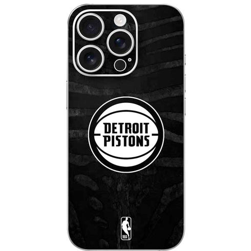 NBA Detroit Pistons Black Animal Print iPhone 16 Pro Skin