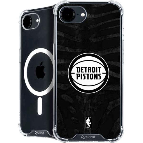 NBA Detroit Pistons Black Animal Print iPhone 16e MagSafe Case