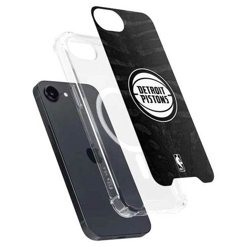 NBA Detroit Pistons Black Animal Print iPhone 16e MagSafe Case