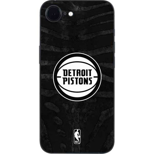 NBA Detroit Pistons Black Animal Print iPhone 16e Skin