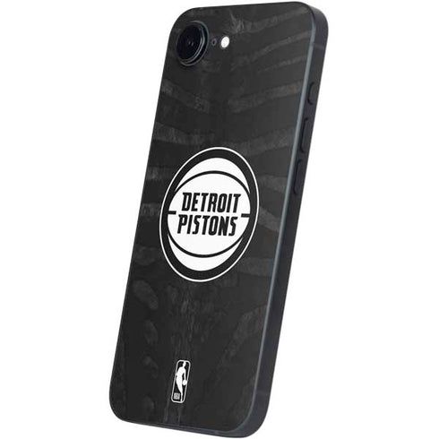 NBA Detroit Pistons Black Animal Print iPhone 16e Skin