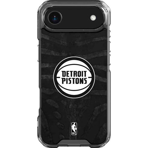 NBA Detroit Pistons Black Animal Print iPhone 17 Air Clear Case