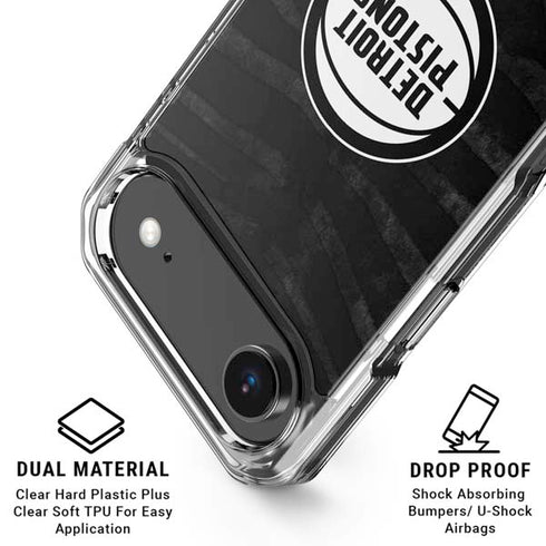 NBA Detroit Pistons Black Animal Print iPhone 17 Air Clear Case