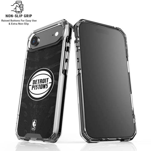 NBA Detroit Pistons Black Animal Print iPhone 17 Air Clear Case