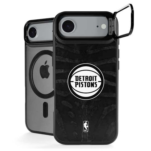NBA Detroit Pistons Black Animal Print iPhone 17 Air Kickstand Case