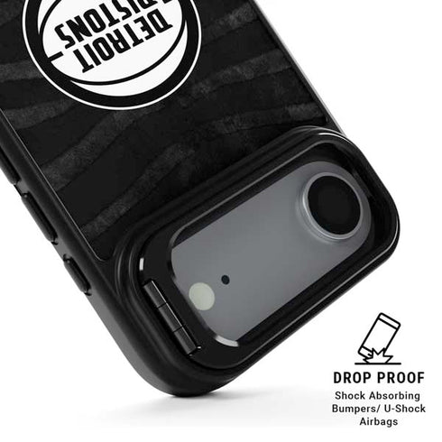 NBA Detroit Pistons Black Animal Print iPhone 17 Air Kickstand Case