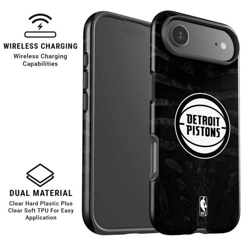 NBA Detroit Pistons Black Animal Print iPhone 17 Air Magsafe Impact Case