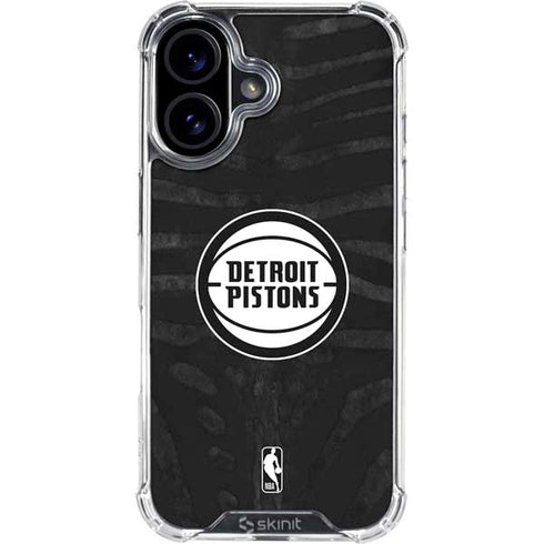NBA Detroit Pistons Black Animal Print iPhone 17 Clear Case