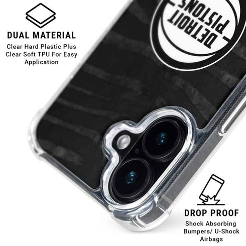 NBA Detroit Pistons Black Animal Print iPhone 17 MagSafe Case