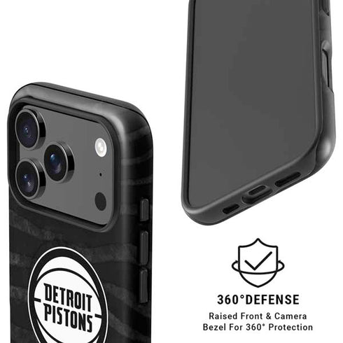 NBA Detroit Pistons Black Animal Print iPhone 17 Pro Magsafe Impact Case