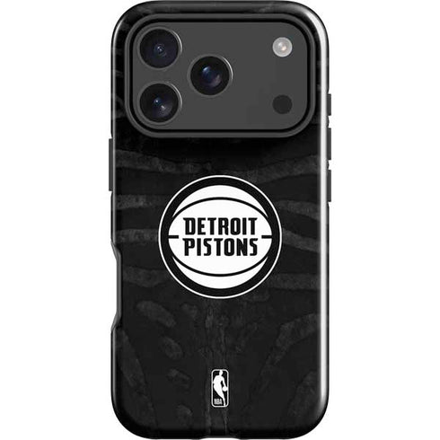 NBA Detroit Pistons Black Animal Print iPhone 17 Pro Max Impact Case