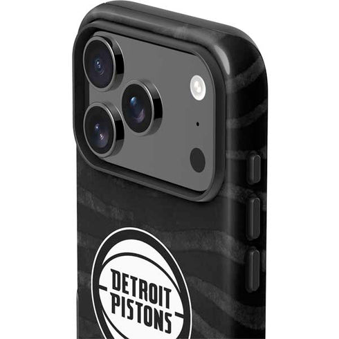 NBA Detroit Pistons Black Animal Print iPhone 17 Pro Max Impact Case