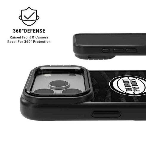 NBA Detroit Pistons Black Animal Print iPhone 17 Pro Max Kickstand Case