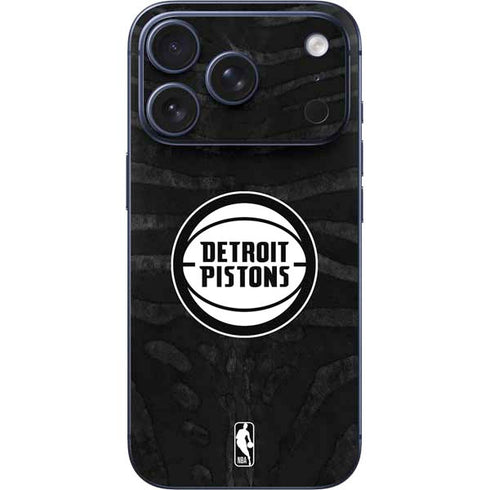 NBA Detroit Pistons Black Animal Print iPhone 17 Pro Max Skin