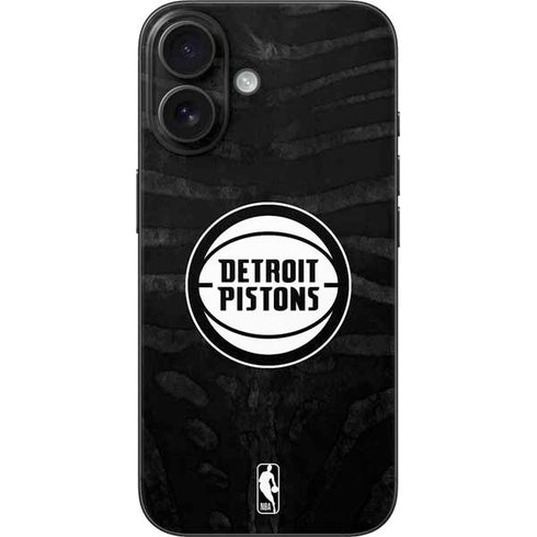 NBA Detroit Pistons Black Animal Print iPhone 17 Skin