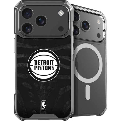 NBA Detroit Pistons Black Animal Print iPhone 18 Pro MagSafe Case