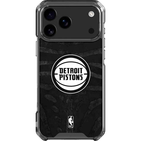 NBA Detroit Pistons Black Animal Print iPhone 18 Pro Max Clear Case