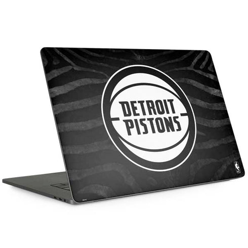 NBA Detroit Pistons Black Animal Print MacBook Skins