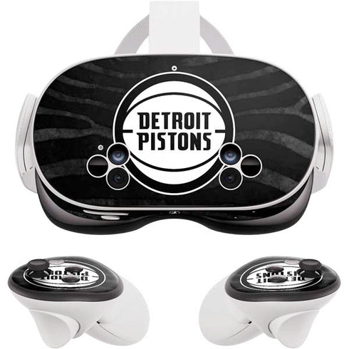 NBA Detroit Pistons Black Animal Print Meta Quest 3S Skin