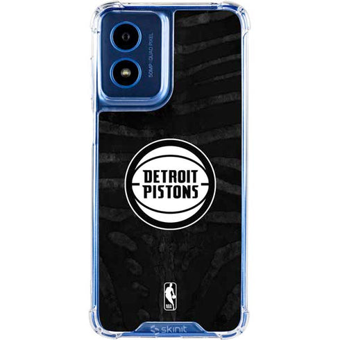 NBA Detroit Pistons Black Animal Print Moto G 5G (2024) Clear Case