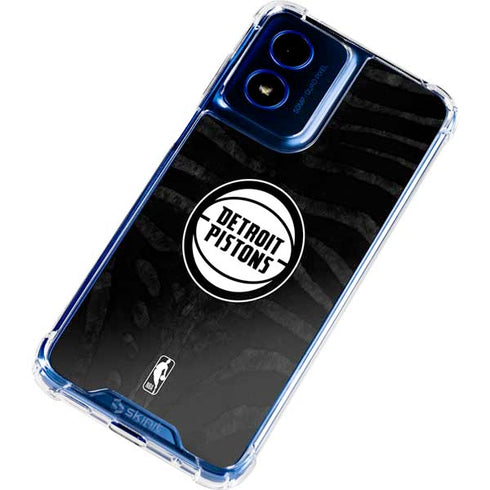 NBA Detroit Pistons Black Animal Print Moto G 5G (2024) Clear Case