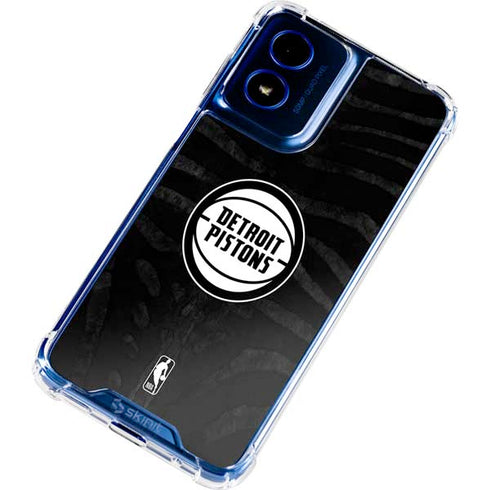 NBA Detroit Pistons Black Animal Print Moto G Play 4G (2024) Clear Case