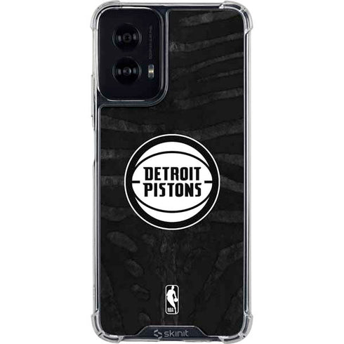 NBA Detroit Pistons Black Animal Print Moto G Power 5G (2024) Clear Case
