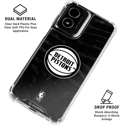 NBA Detroit Pistons Black Animal Print Moto G Power 5G (2024) Clear Case