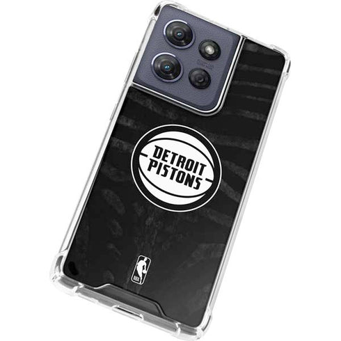 NBA Detroit Pistons Black Animal Print Moto G Power 5G (2025) Clear Case
