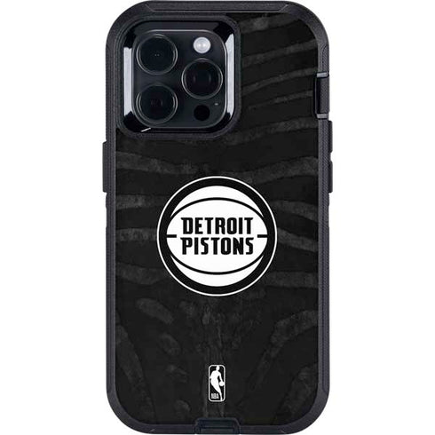 NBA Detroit Pistons Black Animal Print Otterbox Defender iPhone Skin