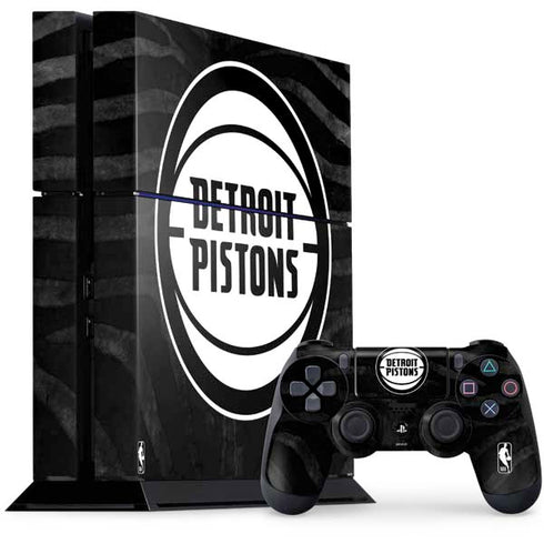 NBA Detroit Pistons Black Animal Print PlayStation PS4 Skins