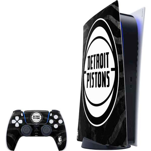 NBA Detroit Pistons Black Animal Print PlayStation PS5 Skins