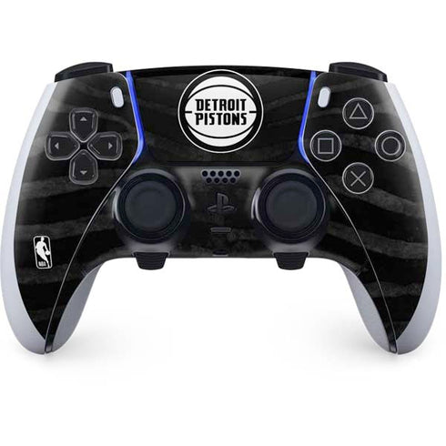 NBA Detroit Pistons Black Animal Print PS5 DualSense Edge Pro Controller Skin