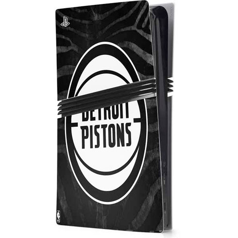 NBA Detroit Pistons Black Animal Print PlayStation PS5 Skins