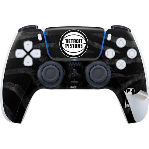 NBA Detroit Pistons Black Animal Print PS5 Pro Disk Bundle Skin