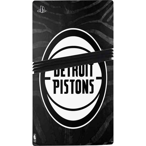 NBA Detroit Pistons Black Animal Print PS5 Pro Disk Console Skin