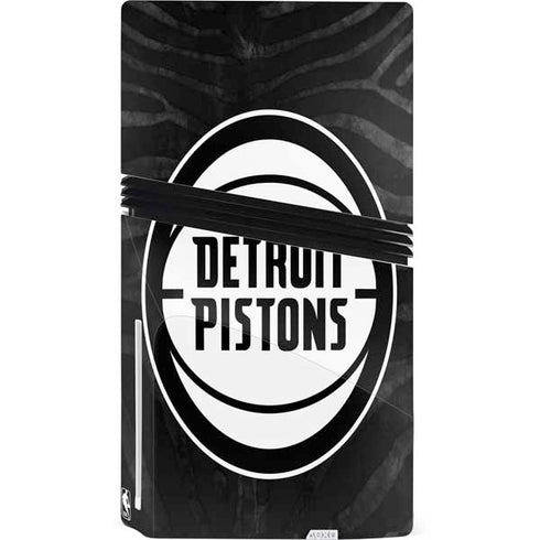 NBA Detroit Pistons Black Animal Print PS5 Pro Disk Console Skin
