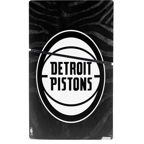 NBA Detroit Pistons Black Animal Print PS5 Slim Digital Edition Console Skin