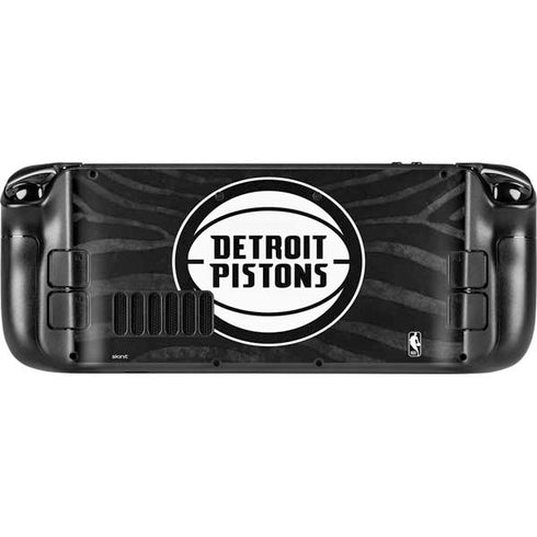 NBA Detroit Pistons Black Animal Print Steam Deck Handheld Gaming Computer Skin