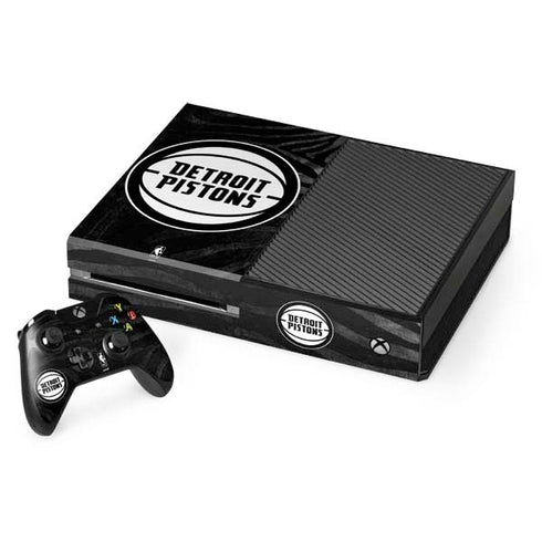 NBA Detroit Pistons Black Animal Print Xbox One Console and Controller Bundle Skin