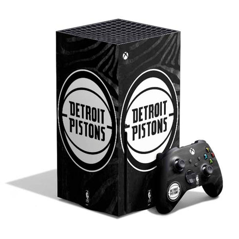 NBA Detroit Pistons Black Animal Print Xbox Series X Skins