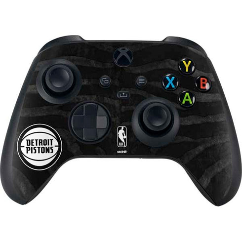 NBA Detroit Pistons Black Animal Print Xbox Series X Skins