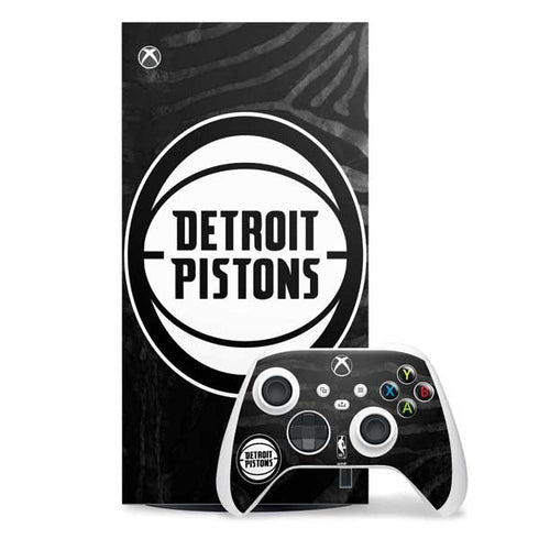 NBA Detroit Pistons Black Animal Print Xbox Series X Skins