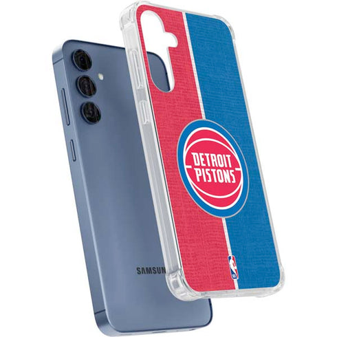 NBA Detroit Pistons Canvas Galaxy A55 5G Clear Case