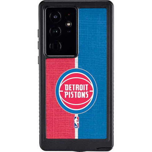 NBA Detroit Pistons Canvas Galaxy S24 Ultra Waterproof Case